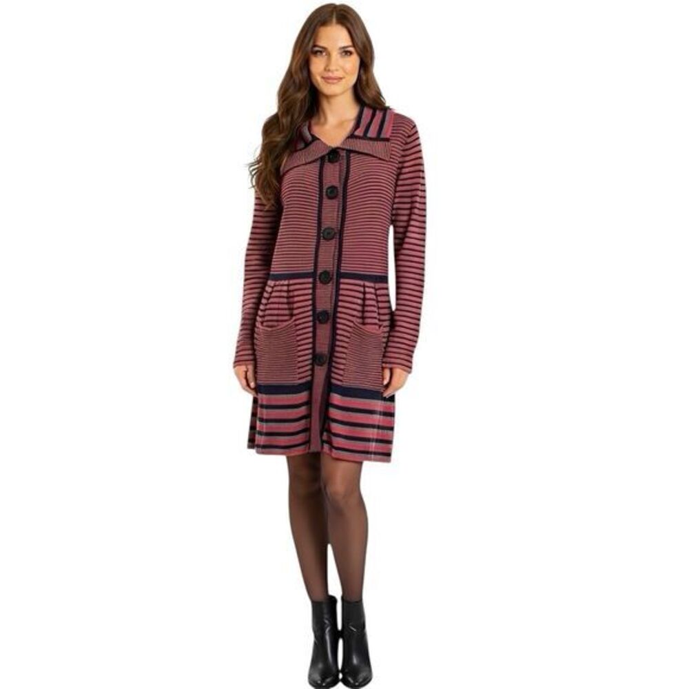 SPANNER Womens Sweater Dress XS Striped Preppy Grunge Gothic Retro Whimsical